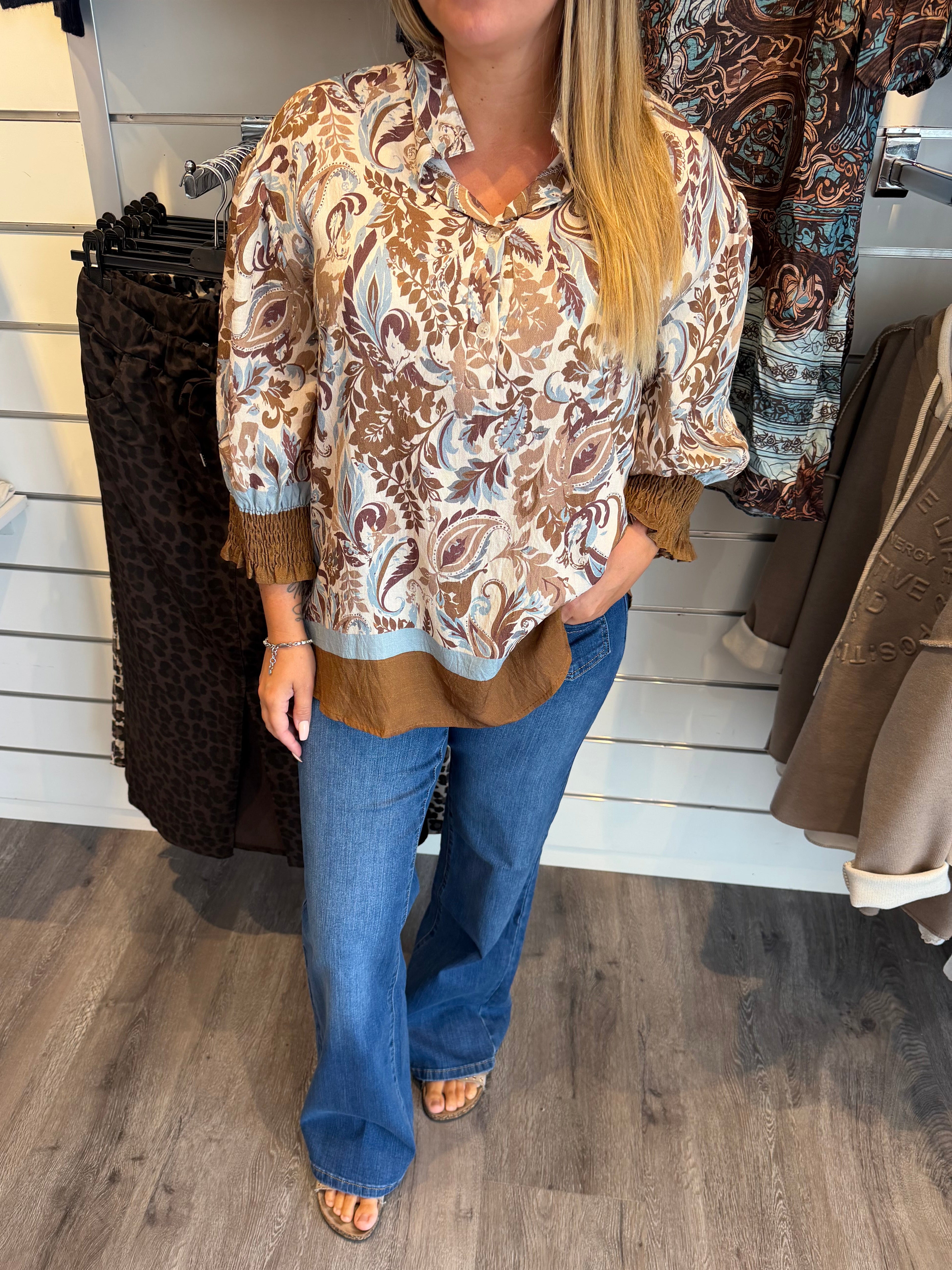 Melisande blus Camello