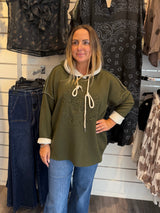 Jenny- Tröja med luva Khaki