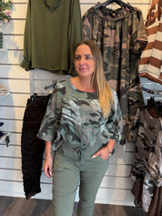 Carla bomullstopp camo Khaki