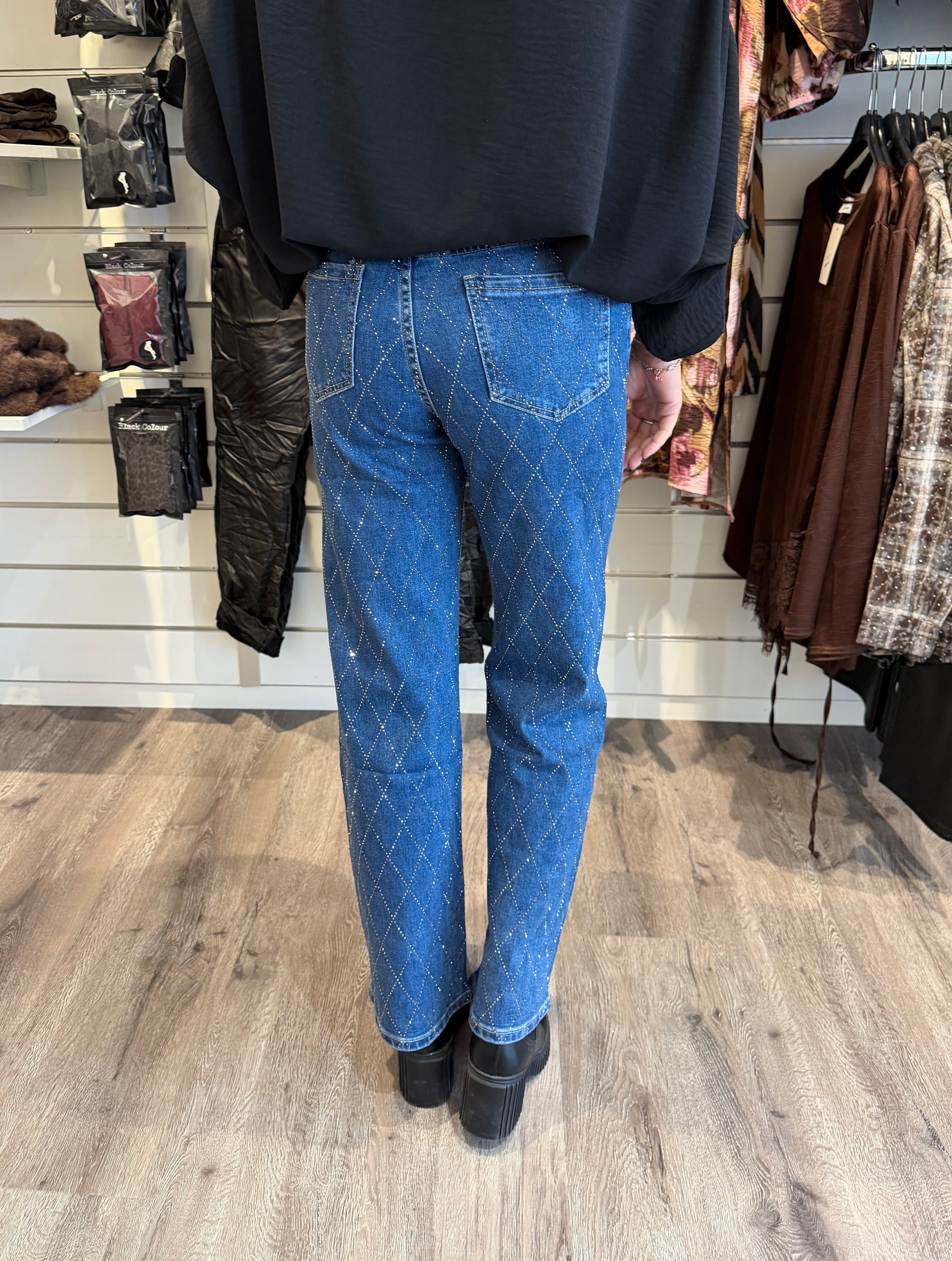 Foly Jeans Glitter wideleg FR621 denim