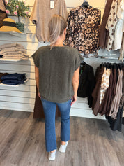 Leya - Stickad Topp Military