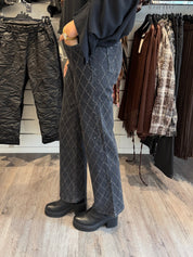 Foly Jeans Glitter wideleg FR621 Grå