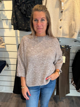 Mimmi stickad tröja Taupe