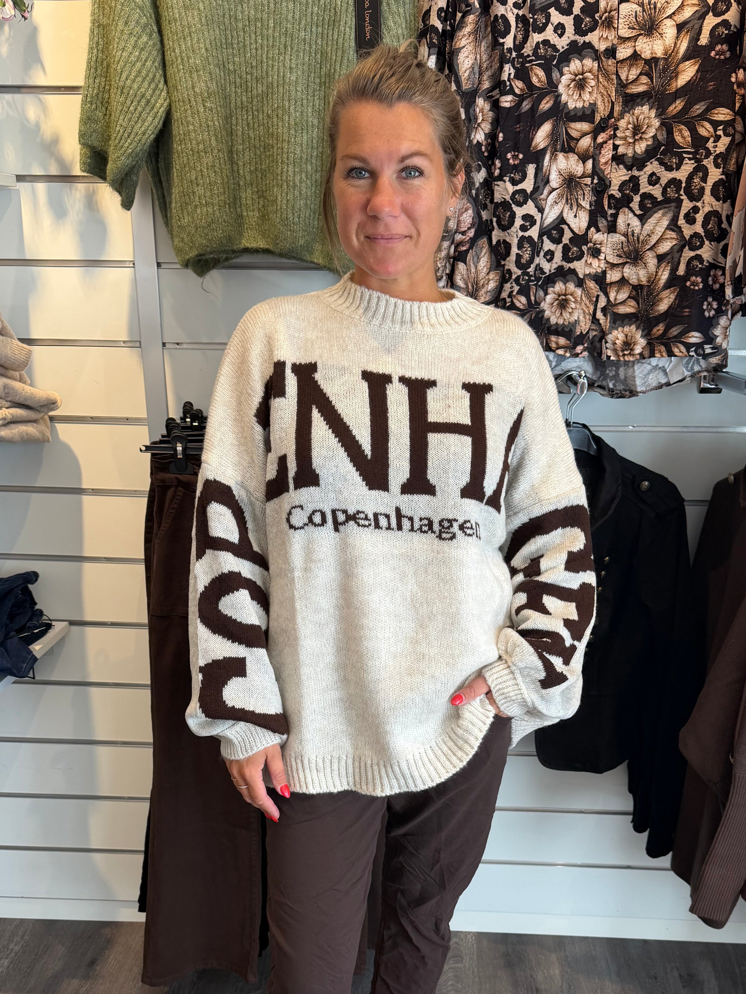 Aria Stickad tröja Copenhagen Beige