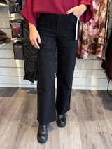 Foly Jeans Glitter wideleg Leo Svart