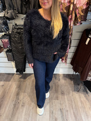 Alissa Fluff tröja Svart
