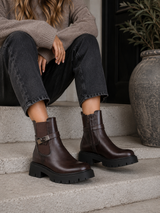 Ursula Boots med spänne Brown