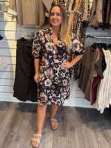 Goldie  Klänning Flower Svart