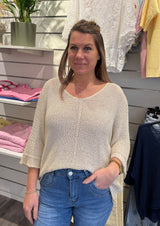 Agata  Stickad tröja  Beige