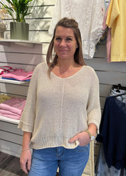 Agata  Stickad tröja  Beige