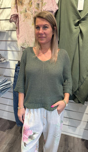Agata  - Stickad tröja - Military