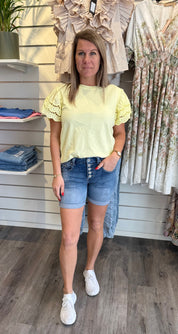 Alba Jeansshorts med knappar 1262-B-A Denim