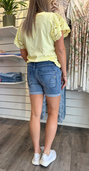 Alba Jeansshorts med knappar 1262-B-A Denim