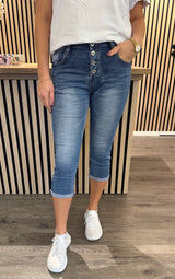 Alba - Trekvartsbyxor - Denim