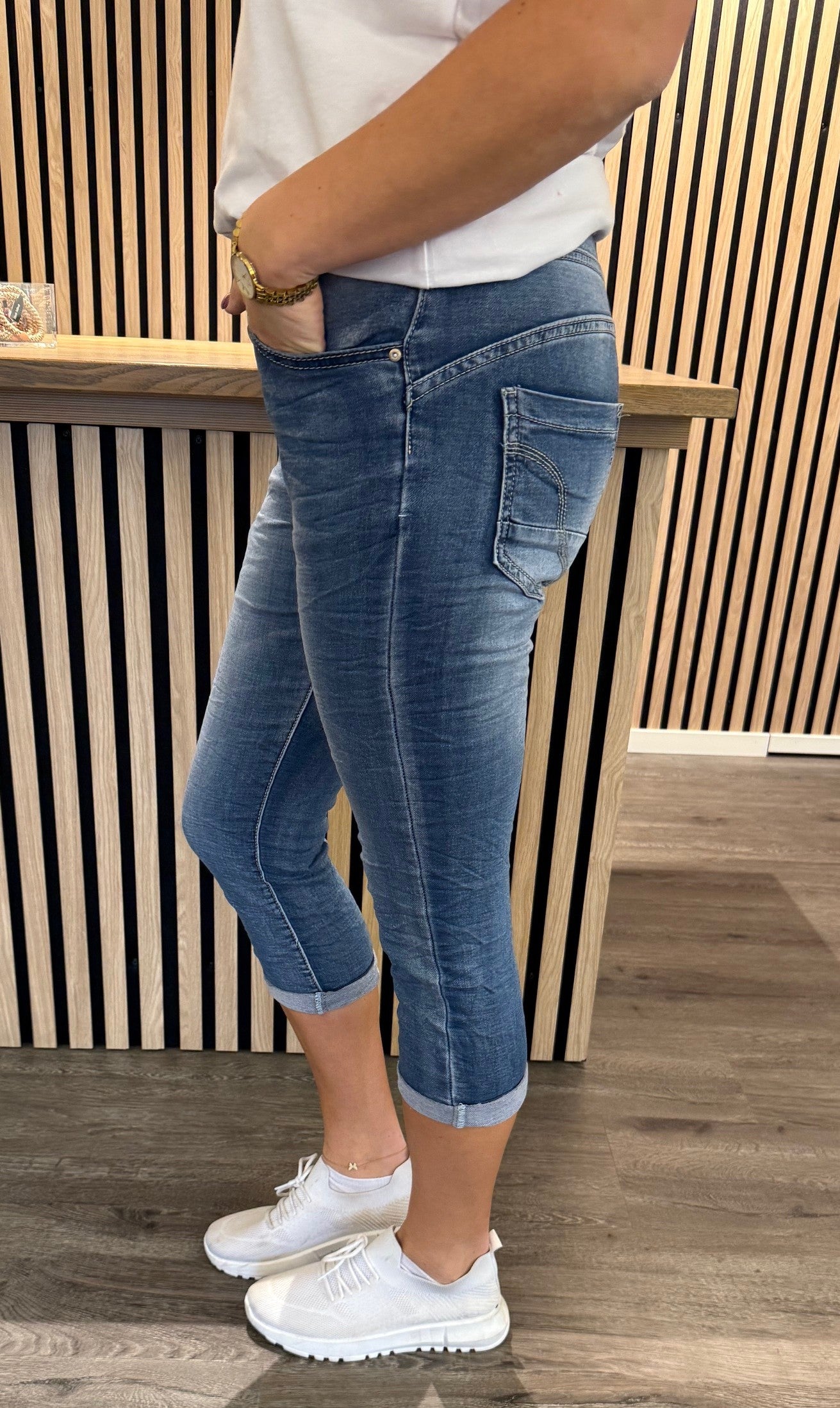 Alba - Trekvartsbyxor - Denim