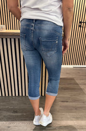 Alba - Trekvartsbyxor - Denim