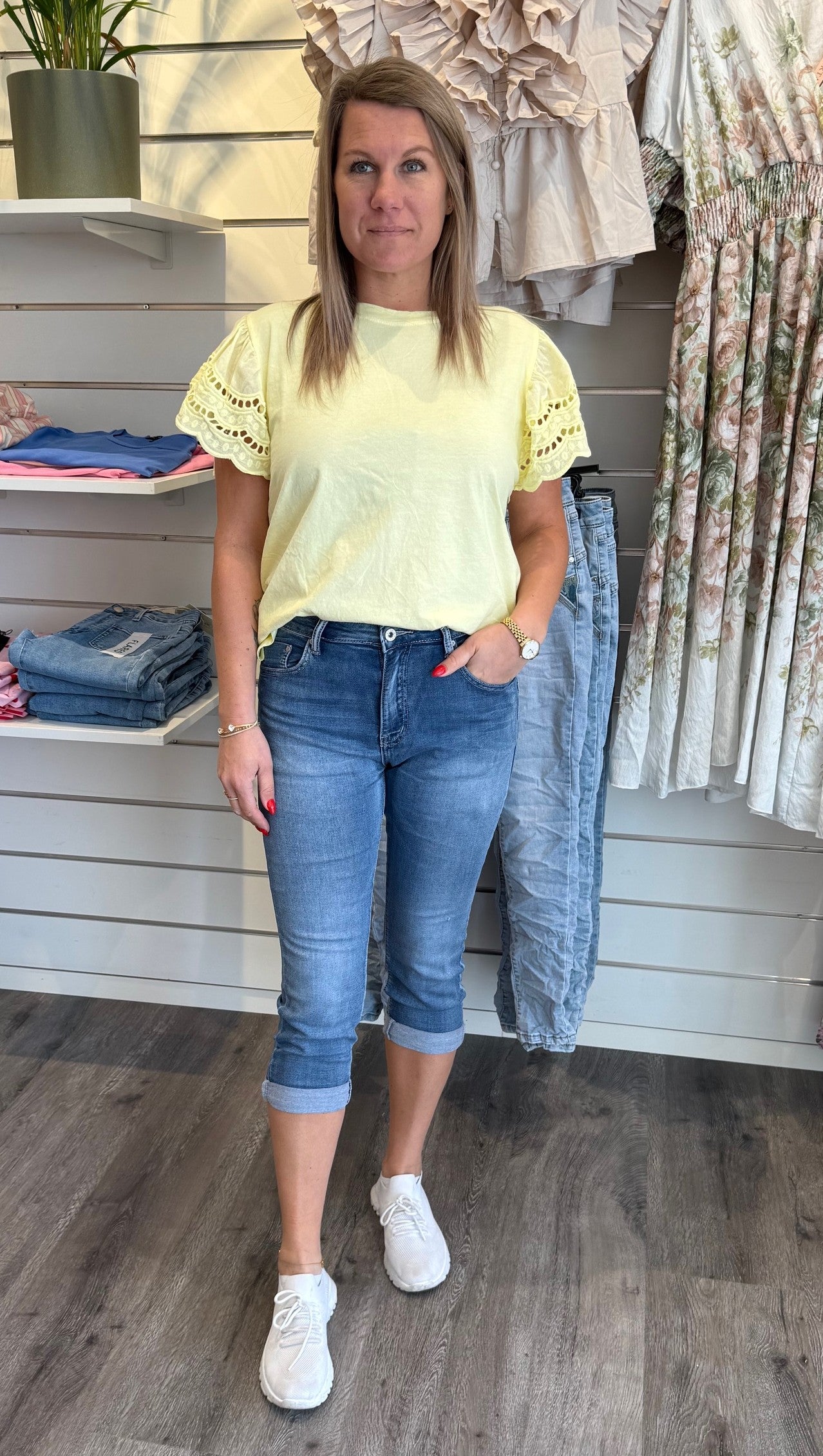 Alba  Trekvartsbyxor  Denim A1233-B-A-4