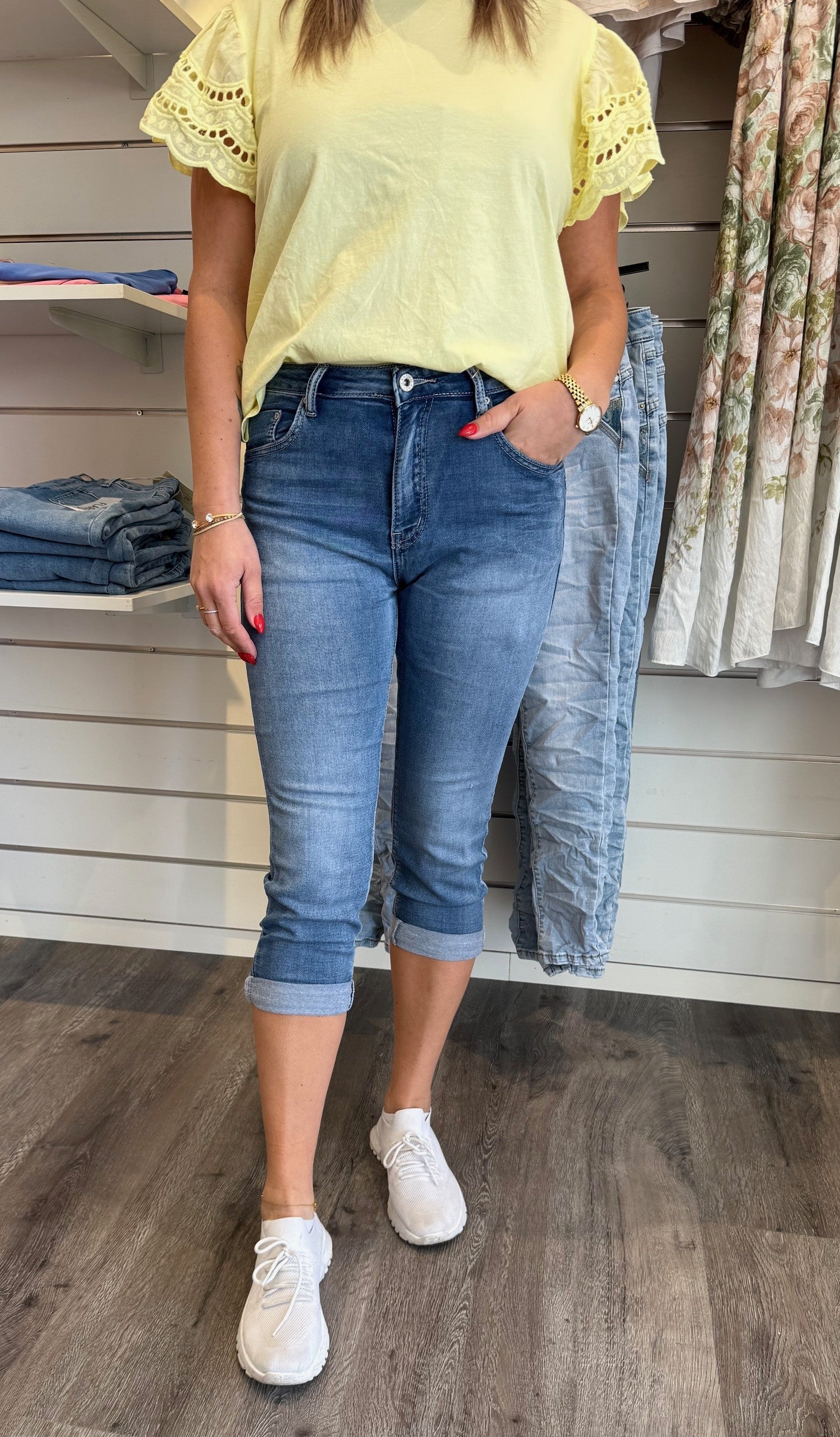 Alba  Trekvartsbyxor  Denim A1233-B-A-4