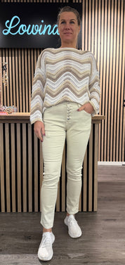 Ancii - Byxor med knappmix - Beige  - Nyhet