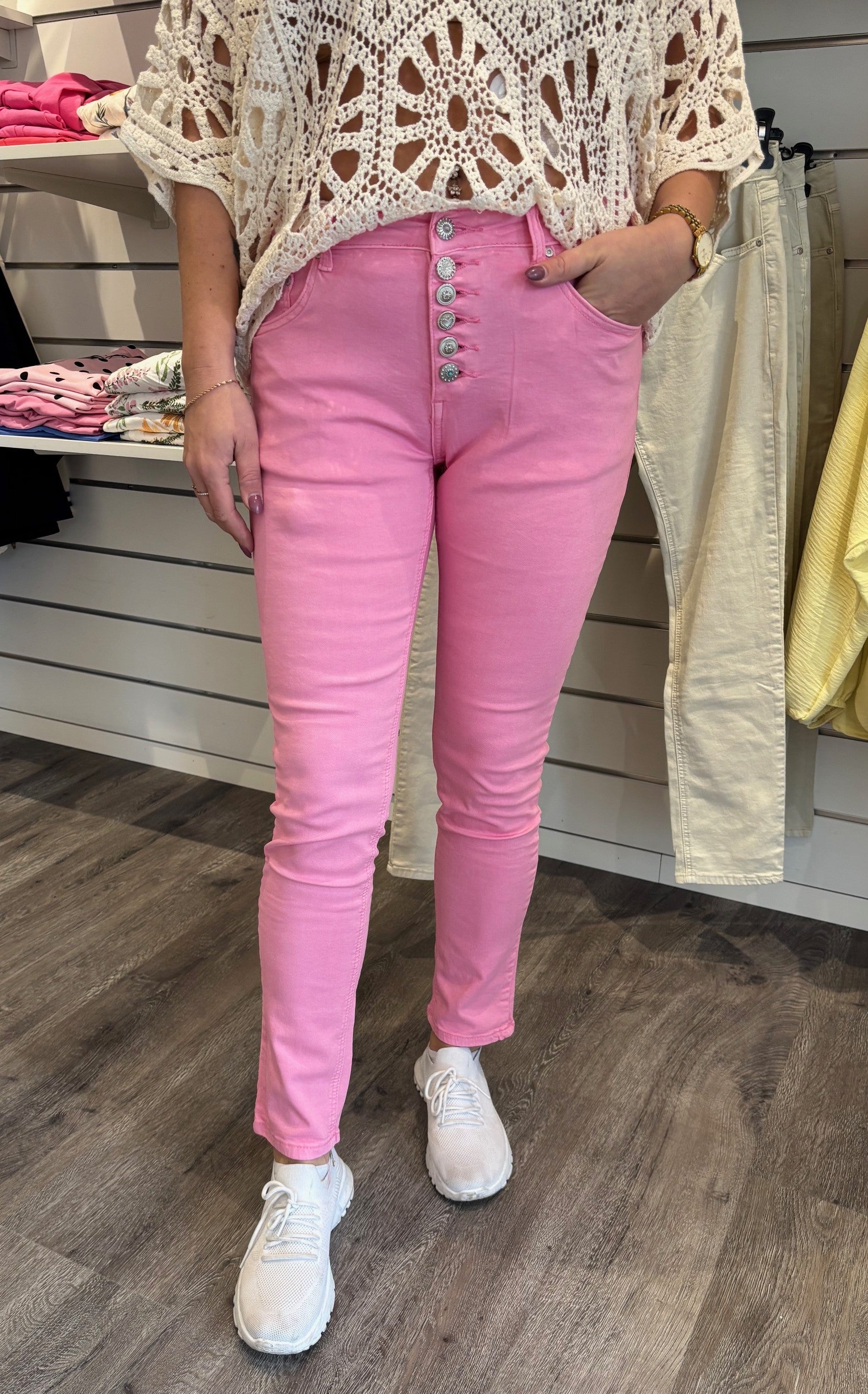 Ancii - Byxor med knappmix - Rosa