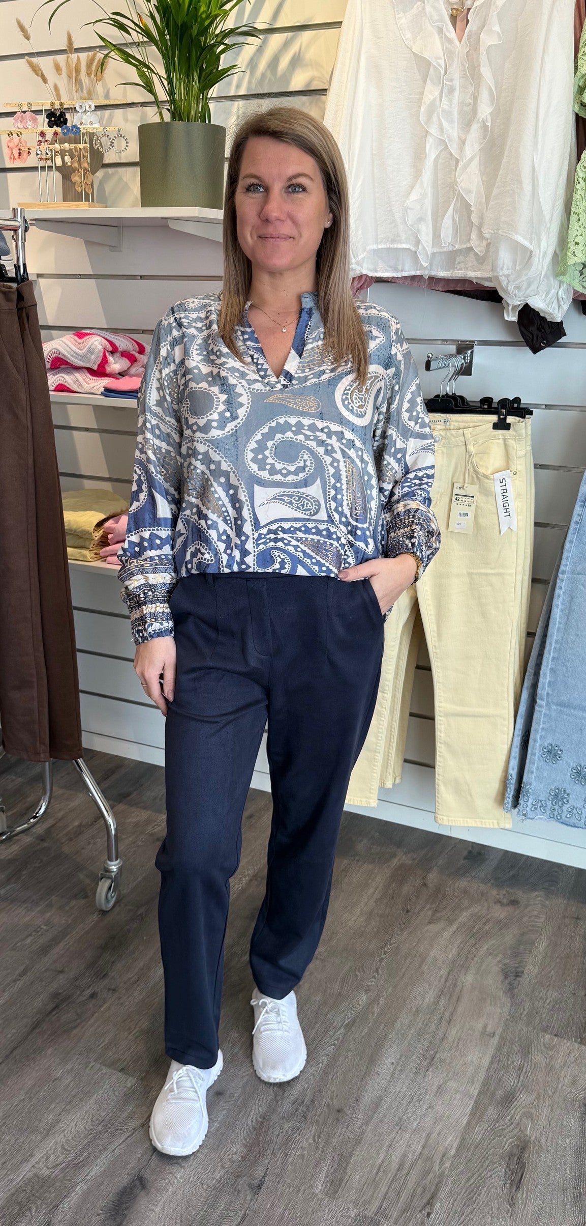 Annelise - Byxa med resår - Navy