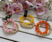 Gemini Armband Mellan pärlor Orange A505-26 col12