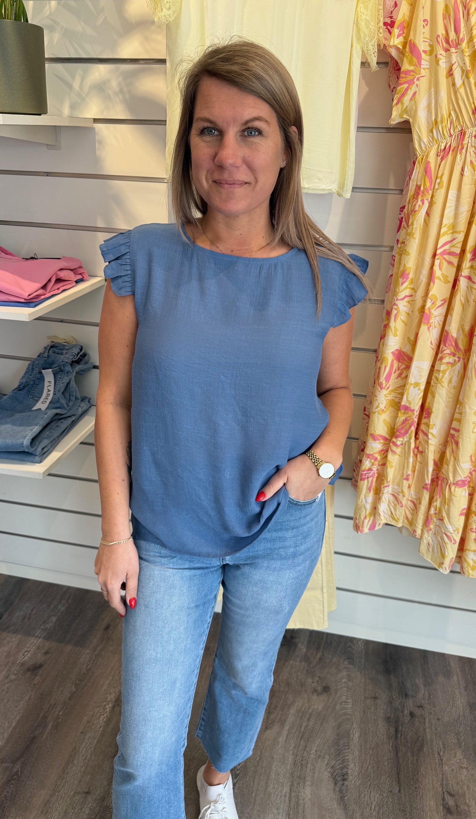 Aylin - Topp - Denimblå- Nyhet
