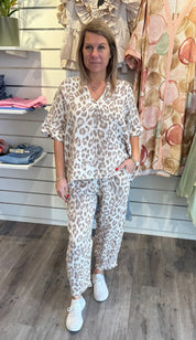 BCMelina Linnetopp Leopard Nougat