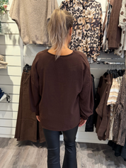 Lizette V-ringad topp Choco