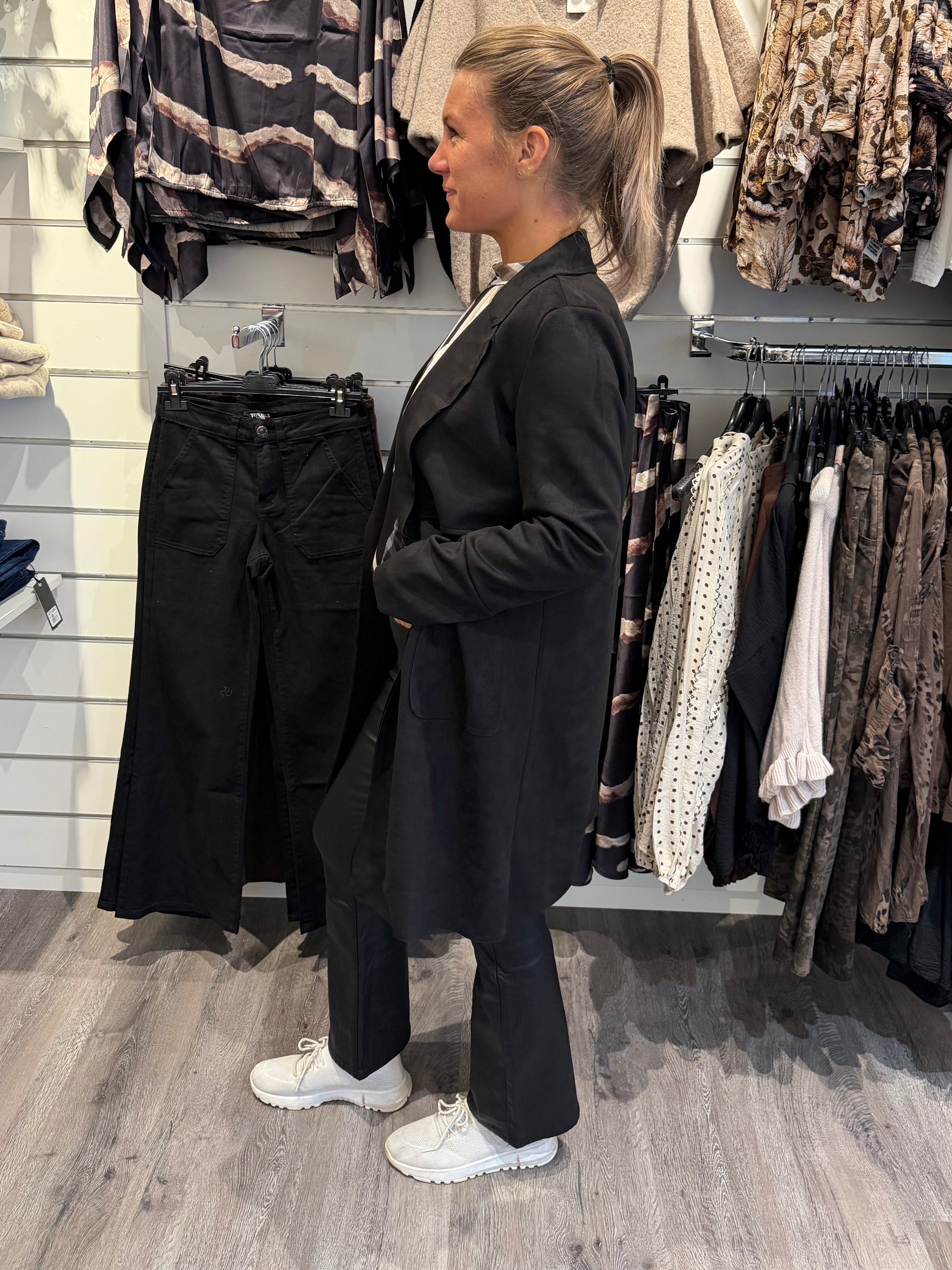 Iris långjacka/kavaj moccaimmitation Svart