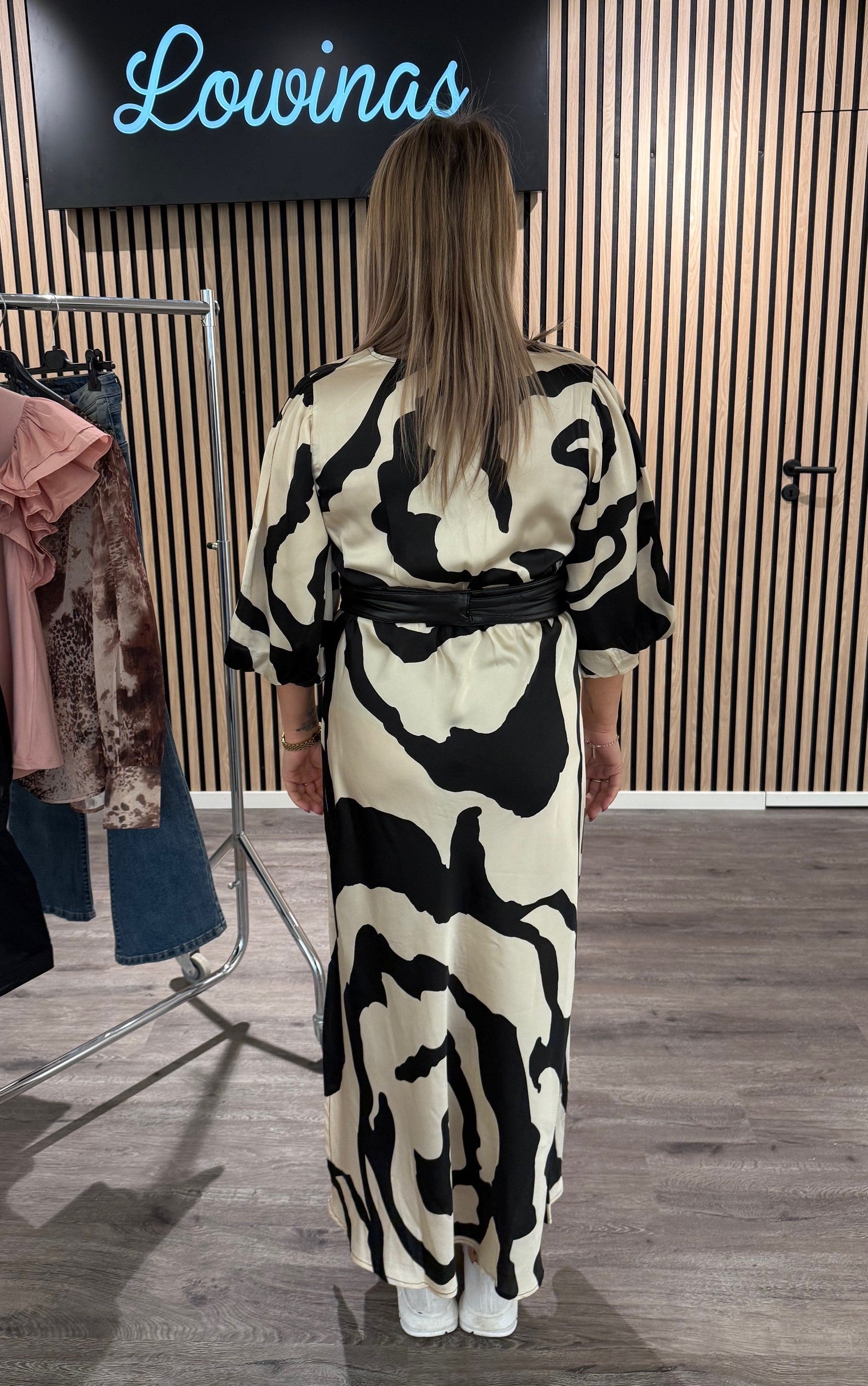 Cicely Dress- Champagne/Svart