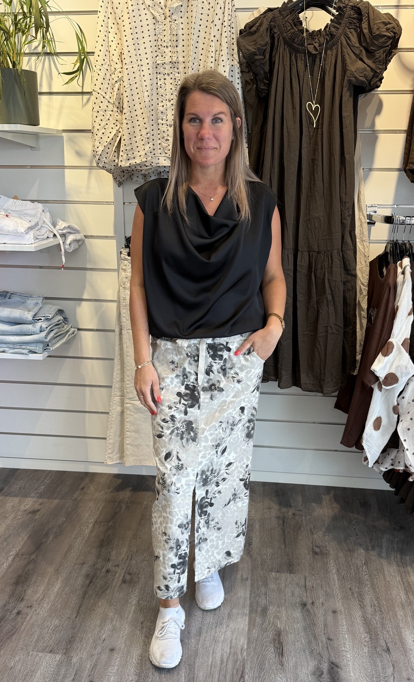 Cattis Topp Satin Svart