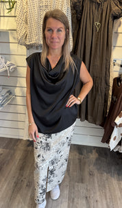 Cattis Topp Satin Svart