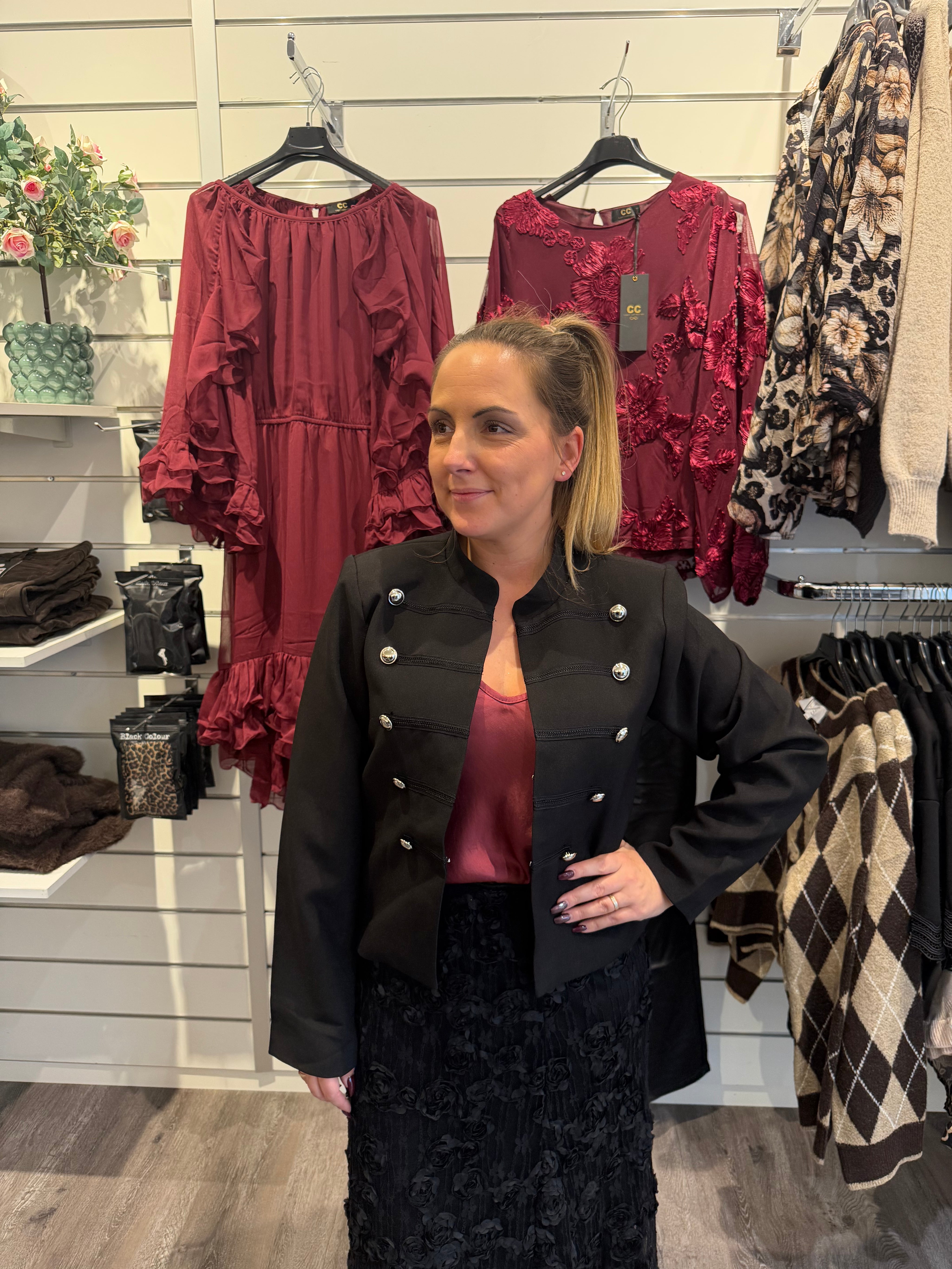 BCNathalie jacka  Officer jacka Svart