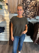 Leya - Stickad Topp Military