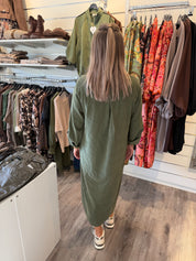 Solene Manchester Skjortklänning Khaki