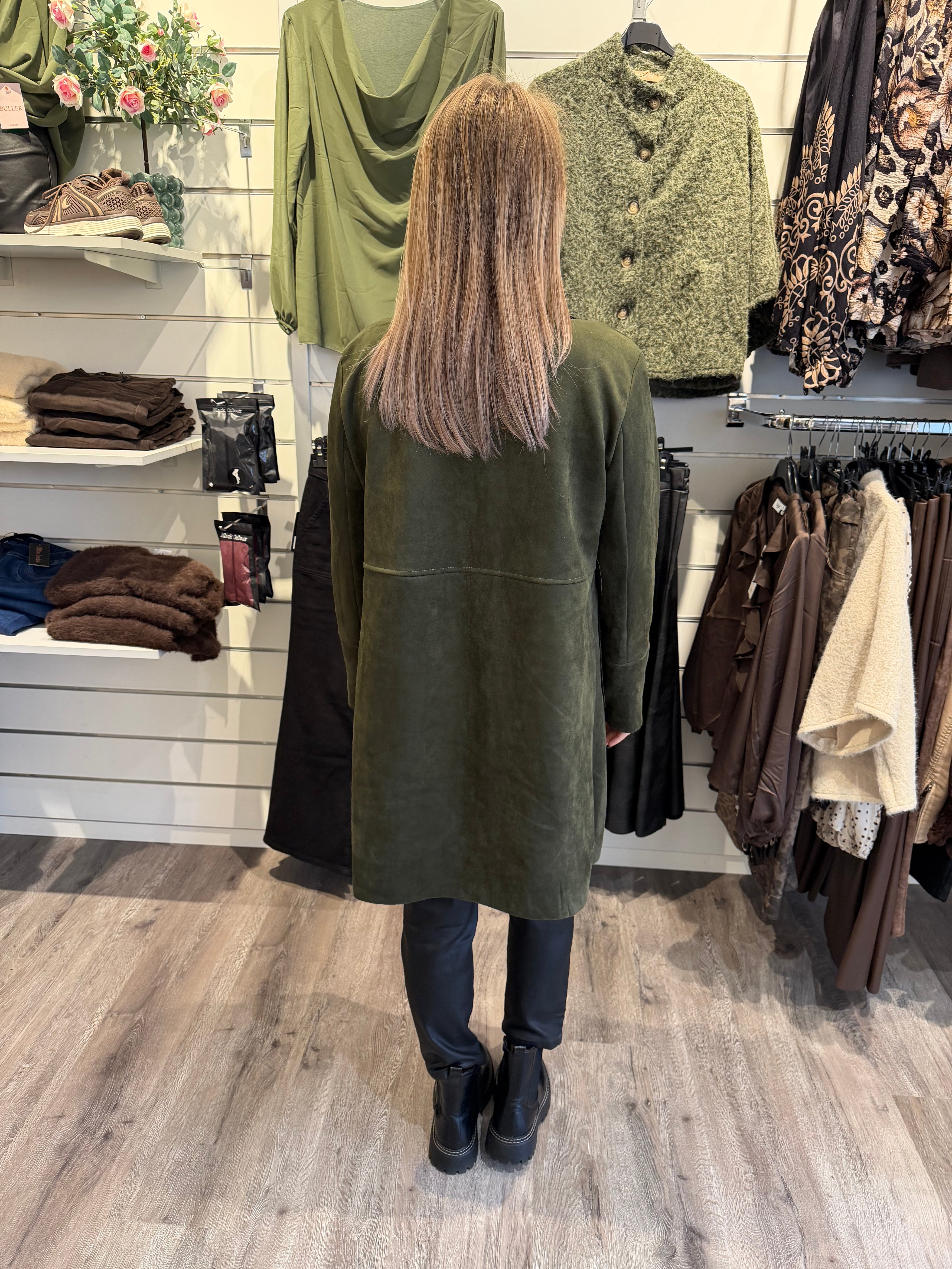 Iris långjacka/kavaj moccaimmitation Khaki