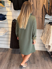 Stella - Längre tröja med luva Khaki