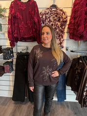 Carrie stickad tröja Choco