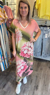 Giulia - Klänning -Blommor/Citroner  -  Nyhet