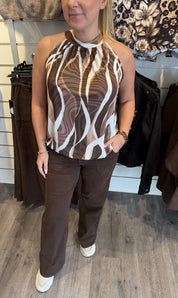 Havanna Topp Mönster Brun/Cream