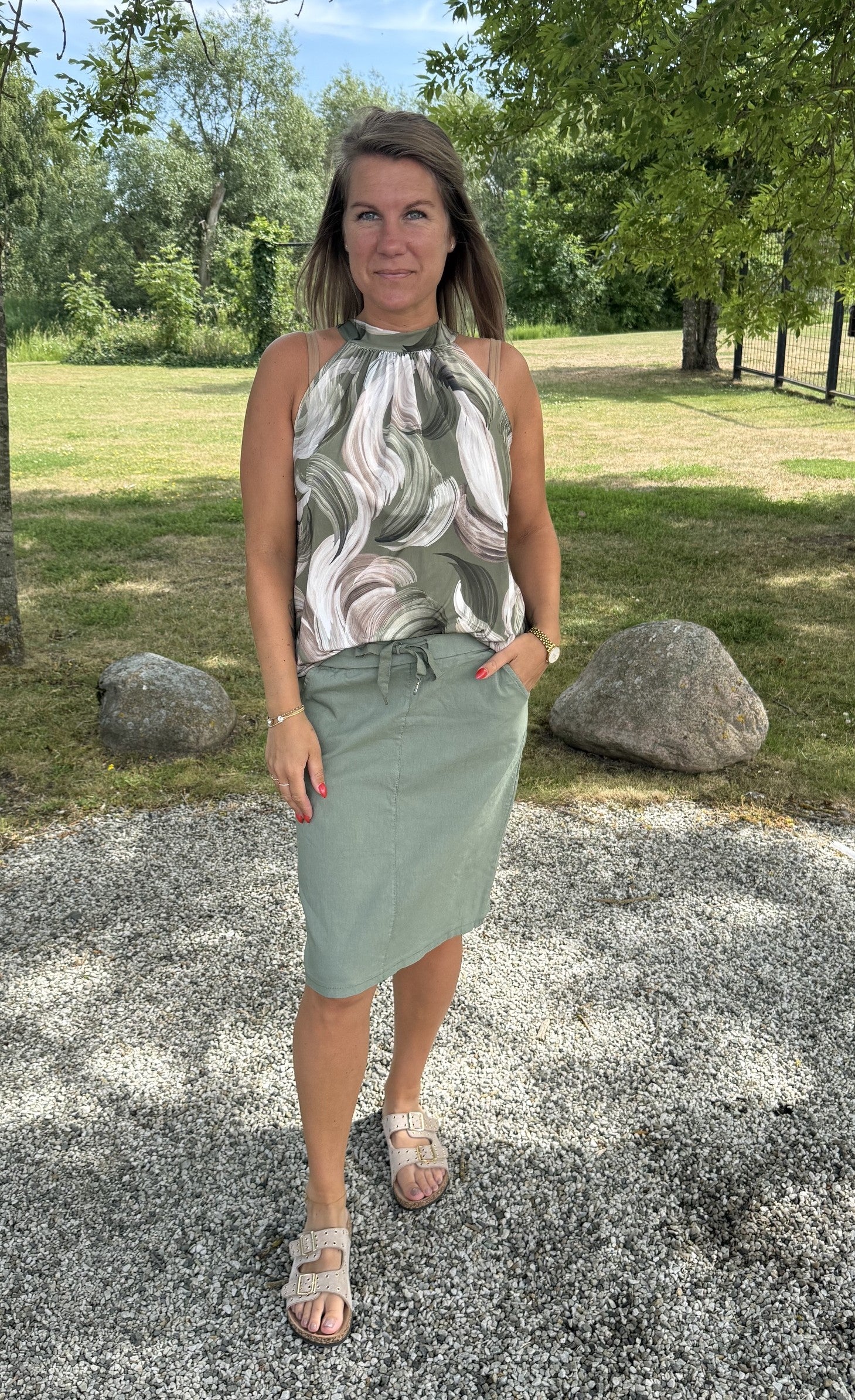 Havanna Topp Mönster Khaki