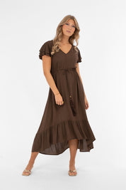 Jane Dress-  Coffee Brown