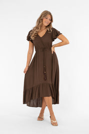 Jane Dress-  Coffee Brown
