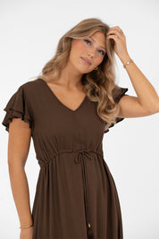 Jane Dress-  Coffee Brown