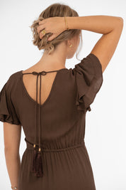 Jane Dress-  Coffee Brown