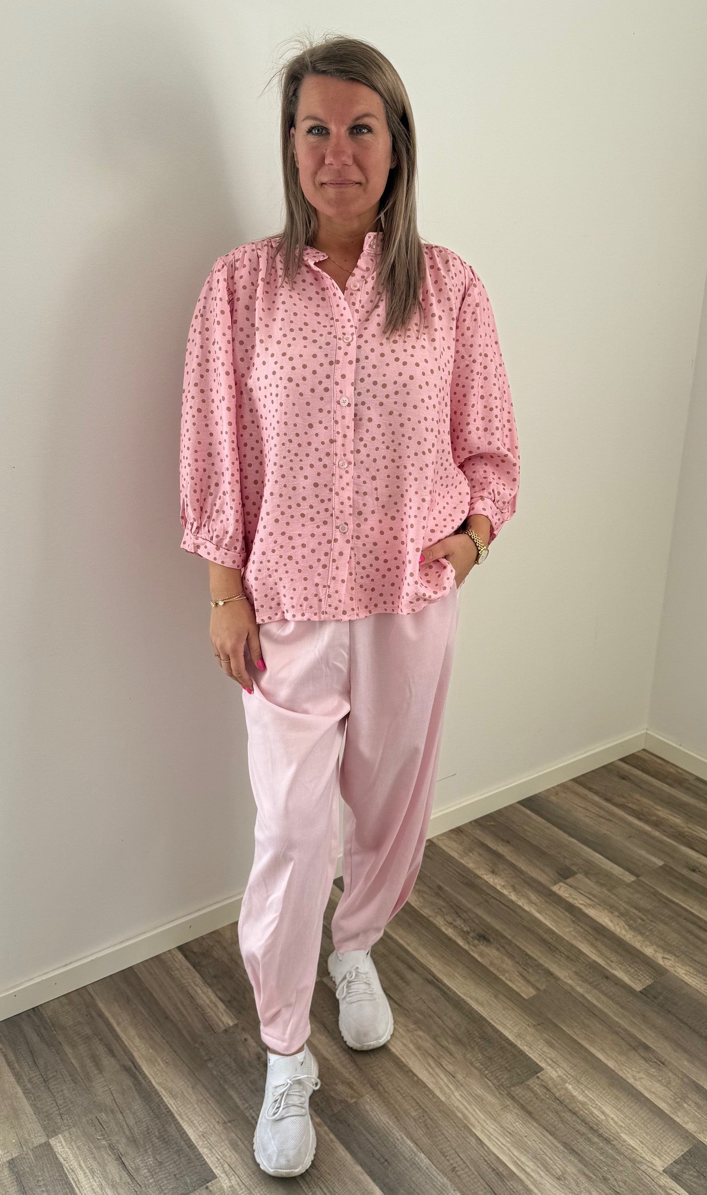 Jordan blus Prickig Rosa