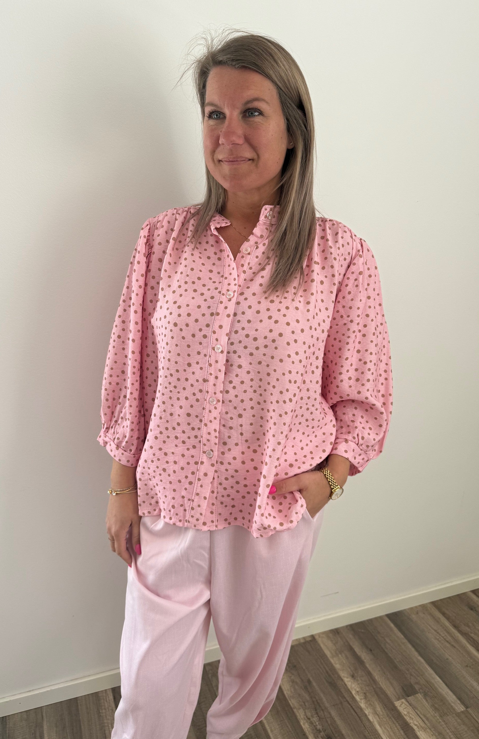 Jordan blus Prickig Rosa