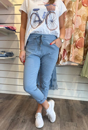 Kalie Byxor med Knyt  Denimblå