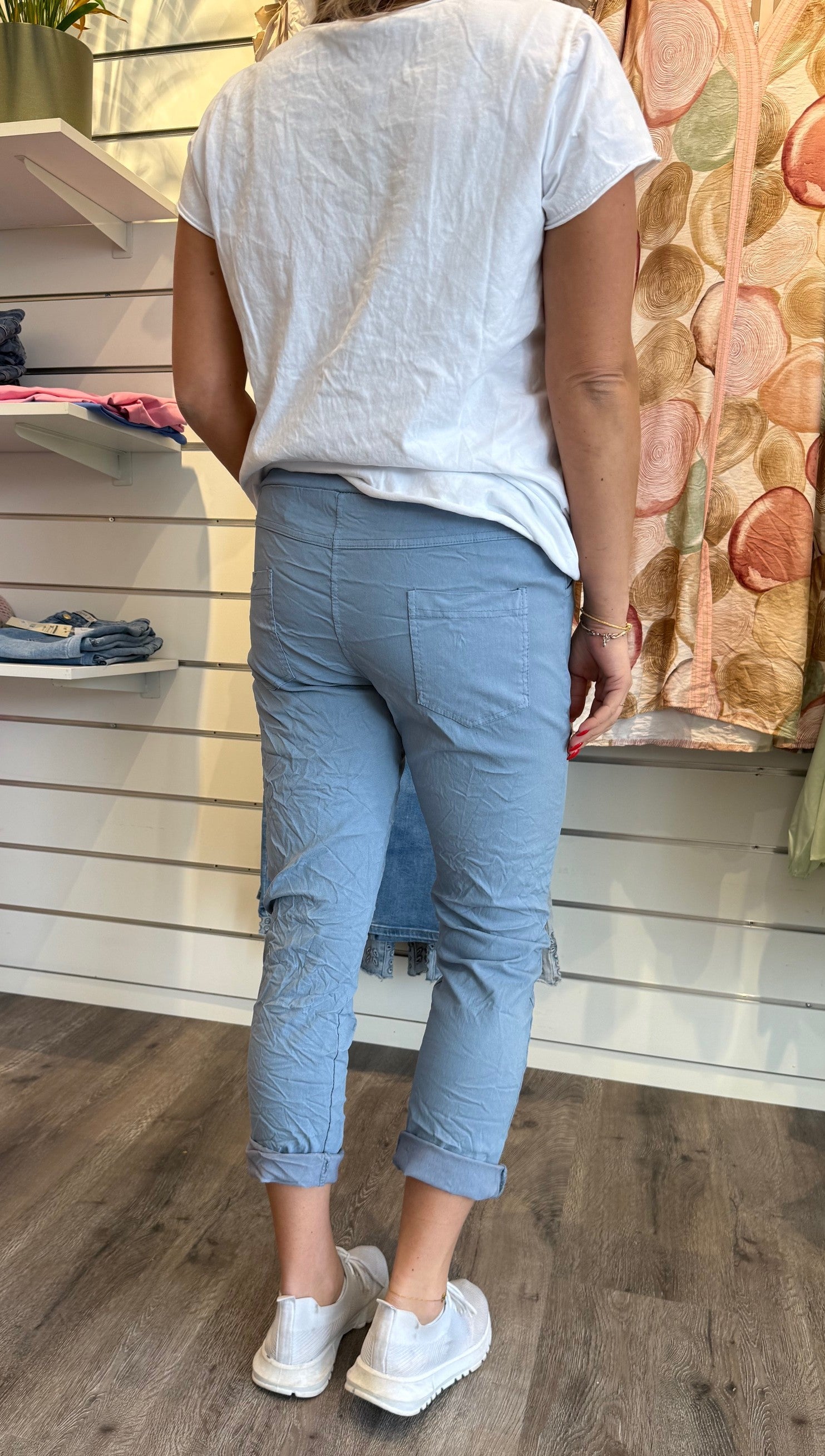 Kalie Byxor med Knyt  Denimblå